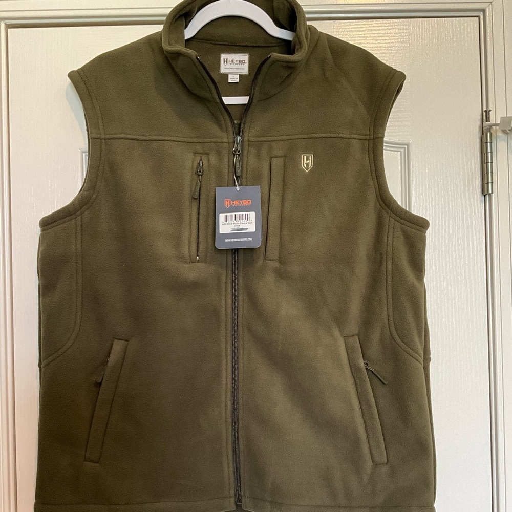 Heybo Mid-Weight Fleece Vest Olive Sz Large *New with Tags*